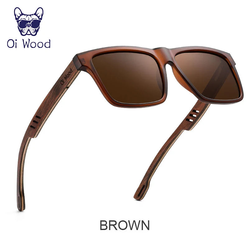Men's Square Sunglasses – Green Frame & Brown Lens