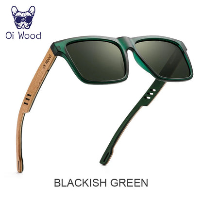 Men's Square Sunglasses – Green Frame & Brown Lens