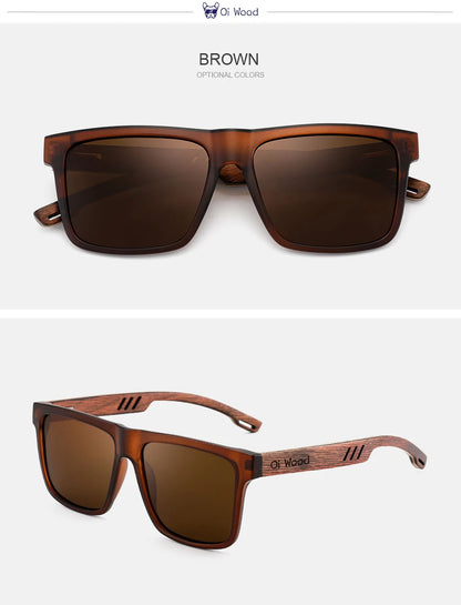 Men's Square Sunglasses – Green Frame & Brown Lens