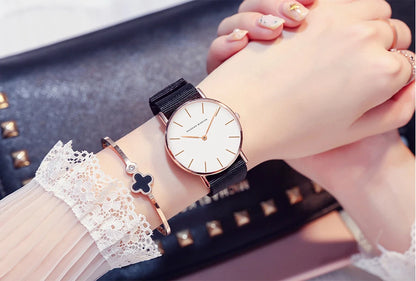 HANNAH MARTIN Brand Japan Quartz Movement Men Waterproof Wrist Watches Fashion Luxury Ultra Thin Nylon Creative Ladies Watches