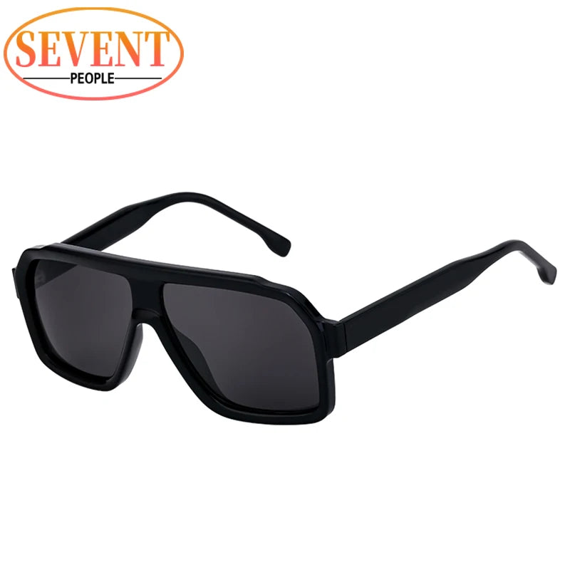 Men's Square Sunglasses – Brown Lens & Black Frame