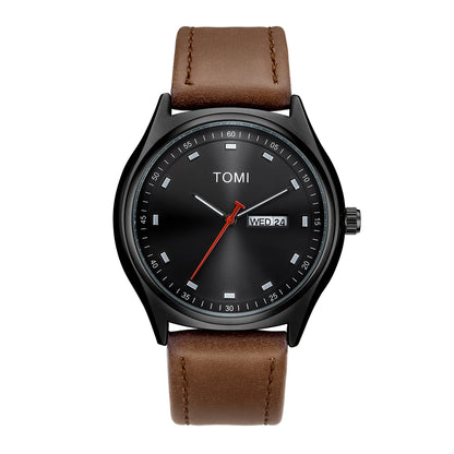 TOMI Minimalist Men's Watch Business Casual Men's And Women's Quartz Watch Fashionable And Versatile Calendar Quartz Watch