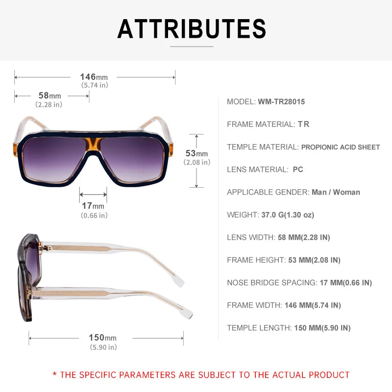 Men's Square Sunglasses – Brown Lens & Black Frame