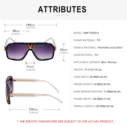 Men's Square Sunglasses – Brown Lens & Black Frame