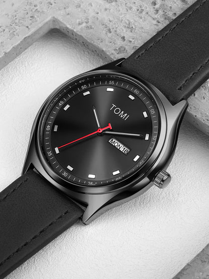 TOMI Minimalist Men's Watch Business Casual Men's And Women's Quartz Watch Fashionable And Versatile Calendar Quartz Watch