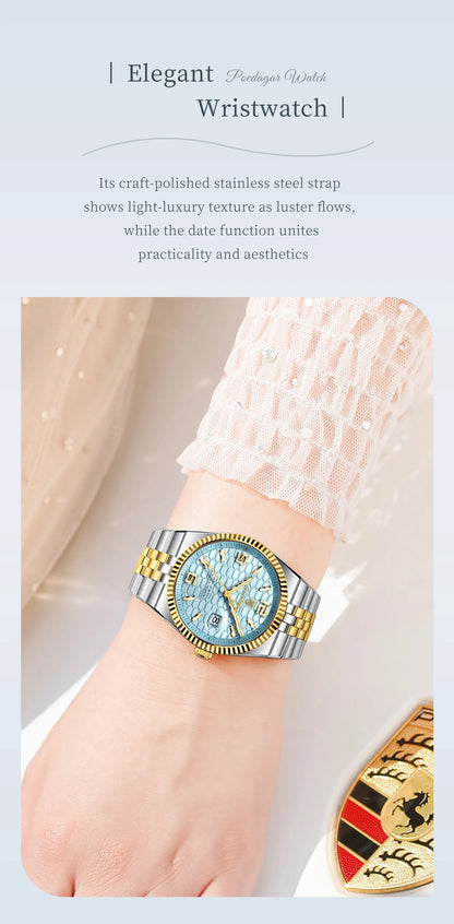 Men's Luxury Watch – Blue Dial and Two-Tone Metal Bracelet