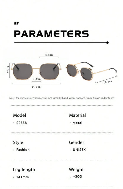 Men's Round Sunglasses – Black Lens & Gold Metal Frame