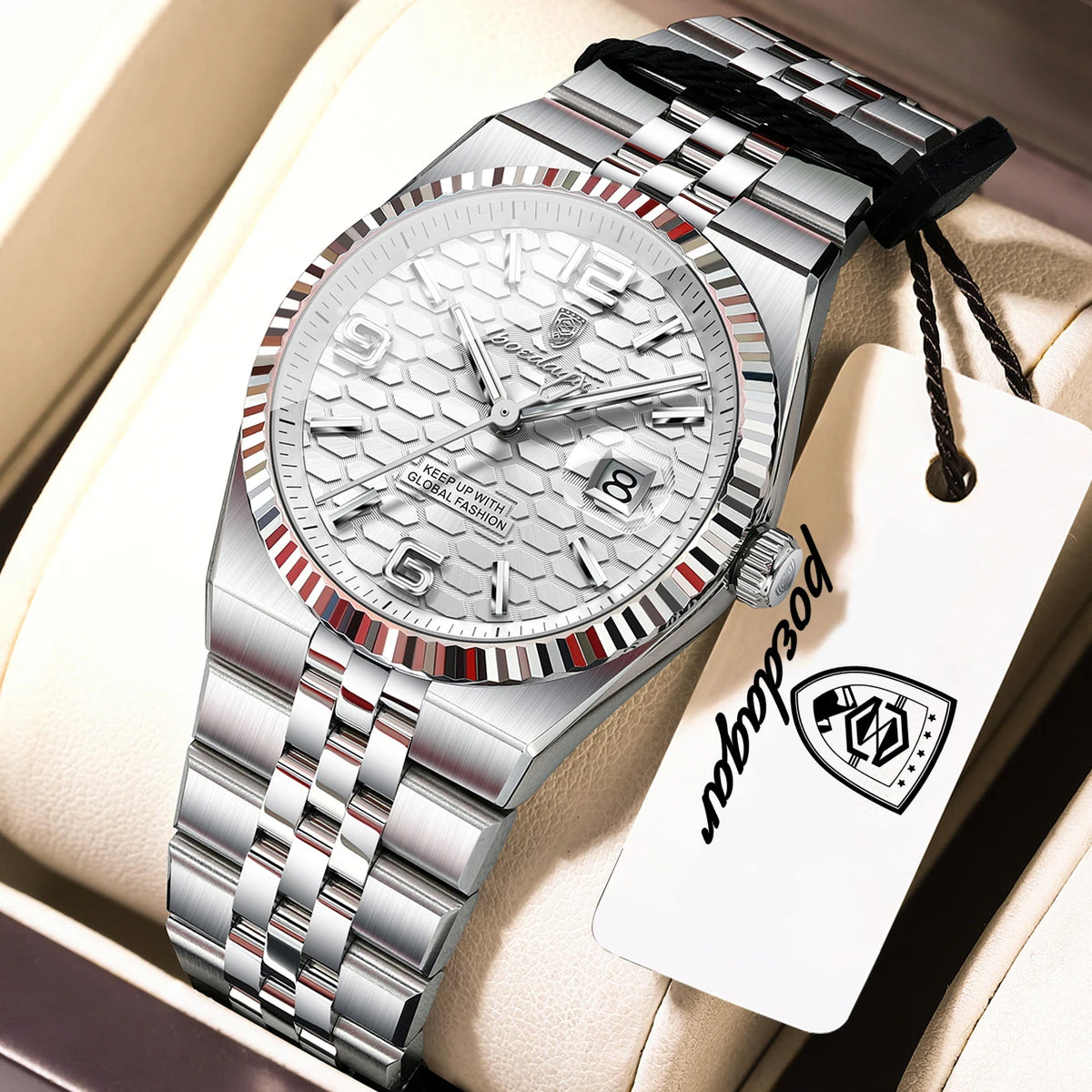 Men's Luxury Watch – Blue Dial and Two-Tone Metal Bracelet
