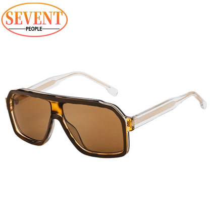 Men's Square Sunglasses – Brown Lens & Black Frame