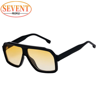 Men's Square Sunglasses – Brown Lens & Black Frame