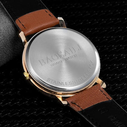 Classic Men's Watch – Blue Dial and Black Leather Strap