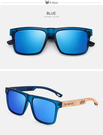 Men's Square Sunglasses – Green Frame & Brown Lens