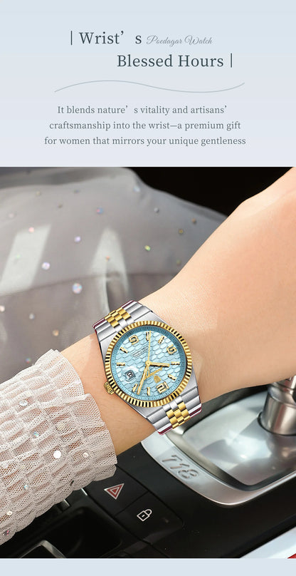 Men's Luxury Watch – Blue Dial and Two-Tone Metal Bracelet