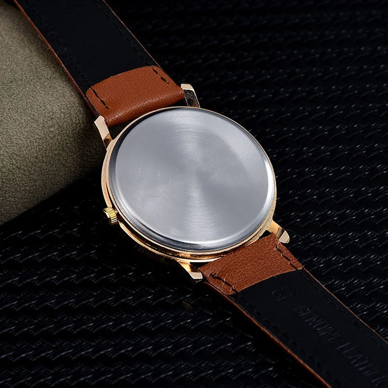 Classic Men's Watch – Blue Dial and Black Leather Strap