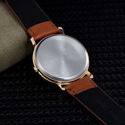 Classic Men's Watch – Blue Dial and Black Leather Strap