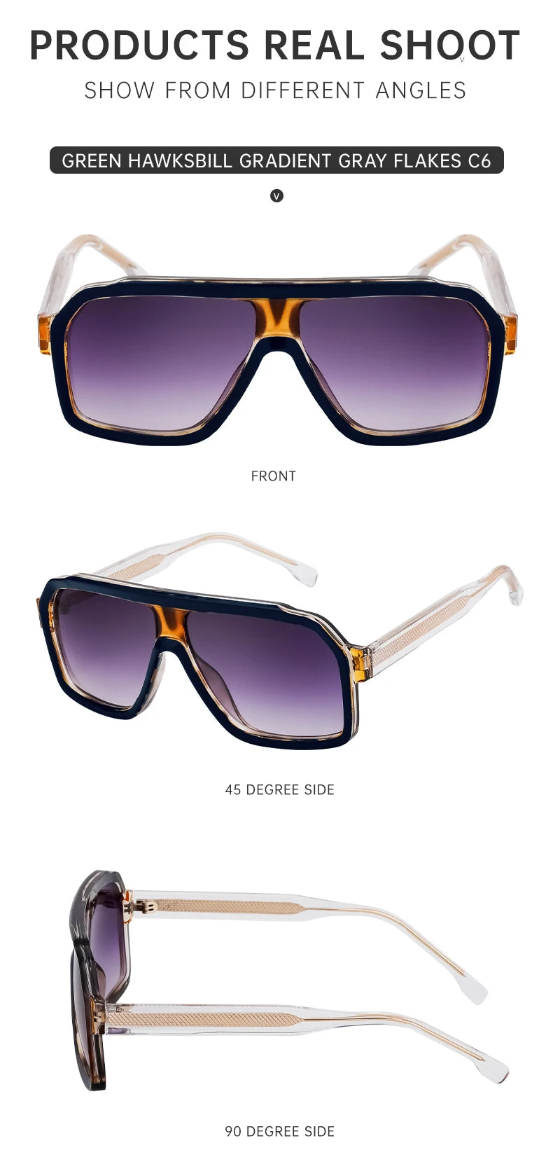 Men's Square Sunglasses – Brown Lens & Black Frame