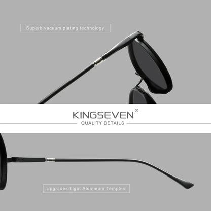 KINGSEVEN Original Causal Round Frame Sunglasses Men Polarized UV400 Eyewear Luxury Retro Fashion Women Driving Fishing Glasses