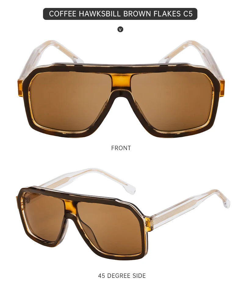 Men's Square Sunglasses – Brown Lens & Black Frame
