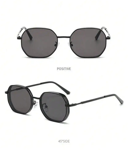 Men's Round Sunglasses – Black Lens & Gold Metal Frame