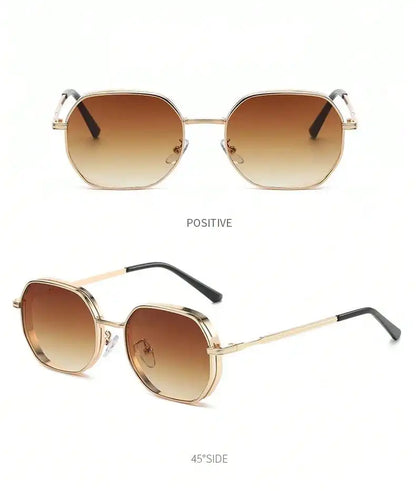 Men's Round Sunglasses – Black Lens & Gold Metal Frame
