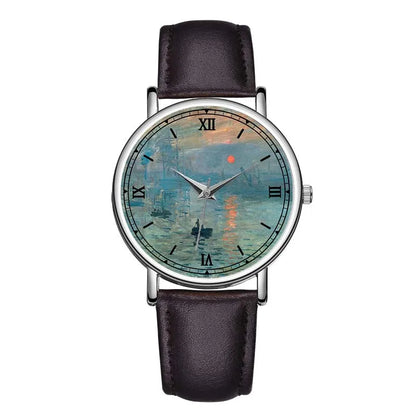 Classic Men's Watch – Blue Dial and Black Leather Strap