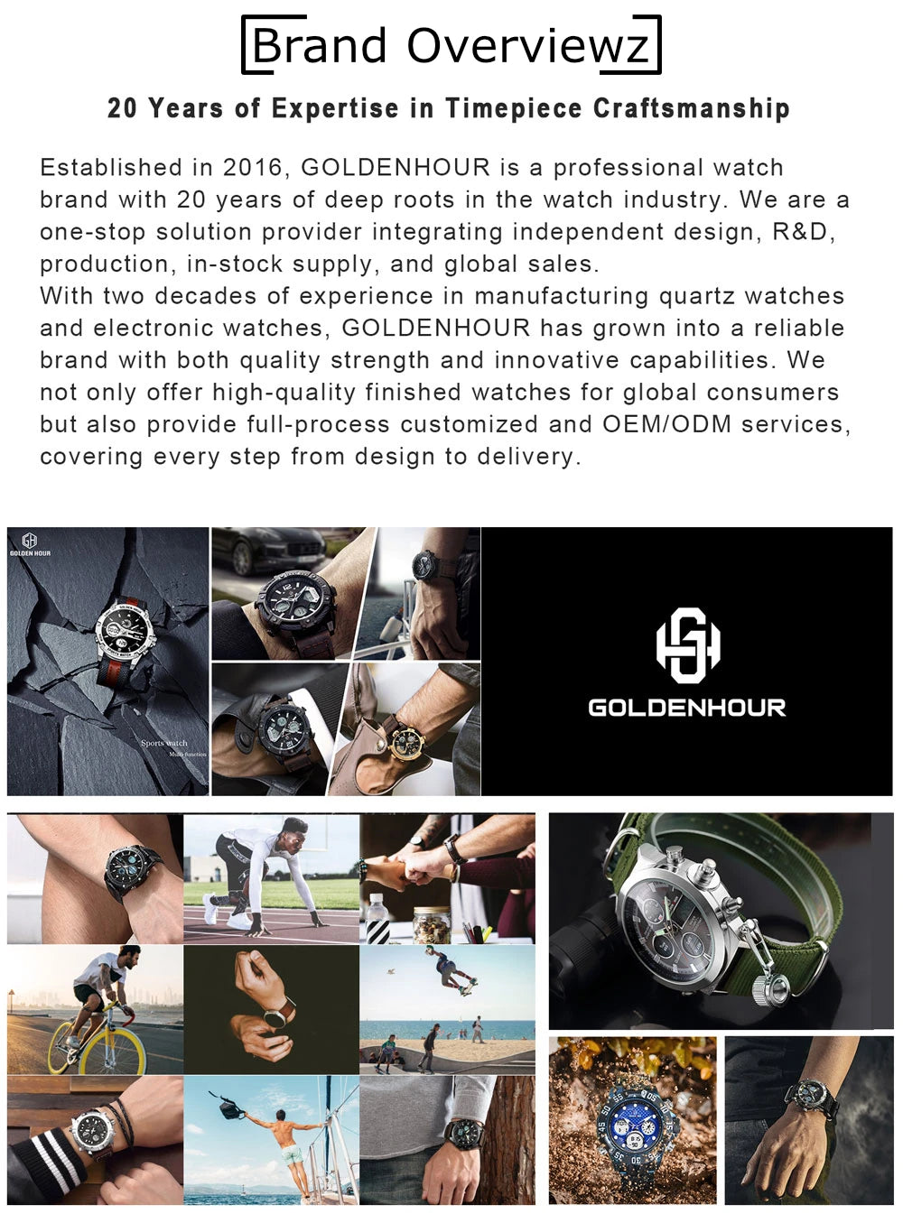 Men's Chronograph Watch – Green Strap & Black Dial