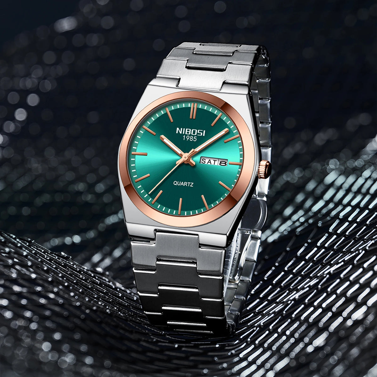 NIBOSI Mens Watches Analog Quartz Watch with Week-Date Waterproof Stainless Steel Strap Men's Wrist Watches Classic Minimalist
