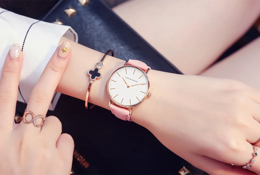 HANNAH MARTIN Brand Japan Quartz Movement Men Waterproof Wrist Watches Fashion Luxury Ultra Thin Nylon Creative Ladies Watches