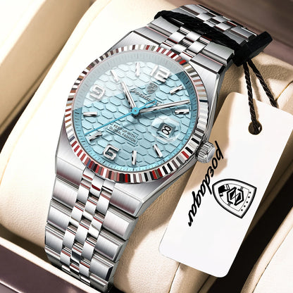 Men's Luxury Watch – Blue Dial and Two-Tone Metal Bracelet
