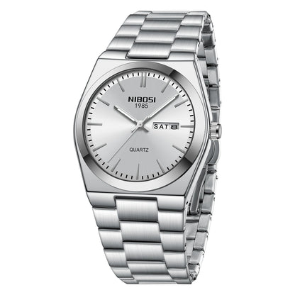 NIBOSI Mens Watches Analog Quartz Watch with Week-Date Waterproof Stainless Steel Strap Men's Wrist Watches Classic Minimalist