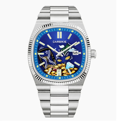 Personalized Cartoon Animation Quartz Men Watch Creative Oil Painting Dial Top Casual Steel Top Men Watch AAA Male Clock Relogio