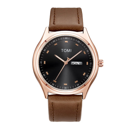 TOMI Minimalist Men's Watch Business Casual Men's And Women's Quartz Watch Fashionable And Versatile Calendar Quartz Watch