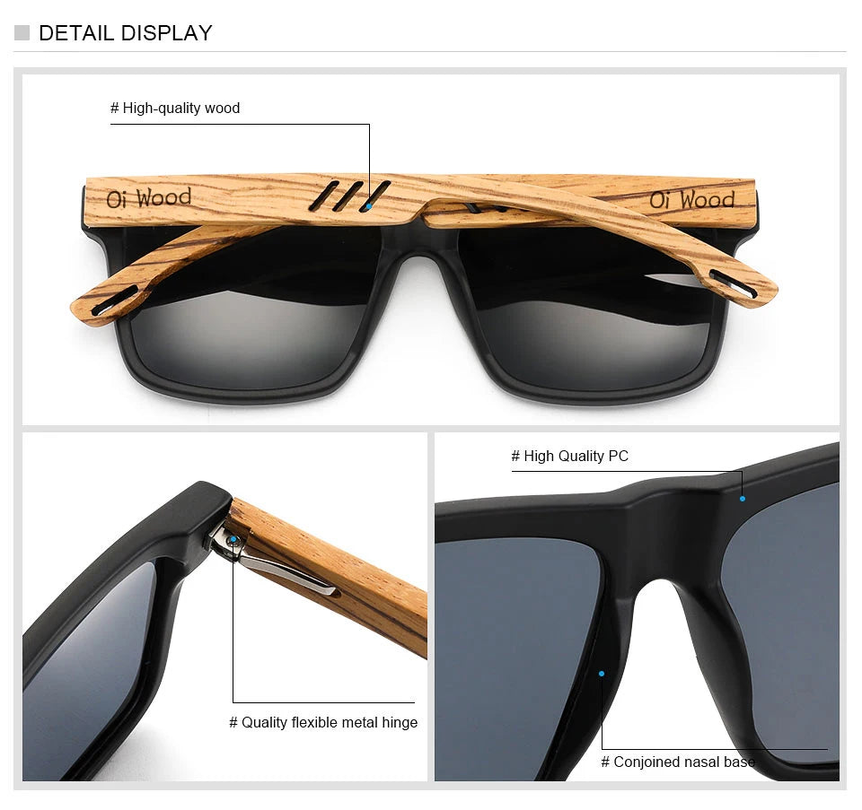 Men's Square Sunglasses – Green Frame & Brown Lens