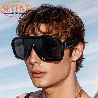 Men's Square Sunglasses – Brown Lens & Black Frame