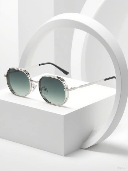 Men's Round Sunglasses – Black Lens & Gold Metal Frame