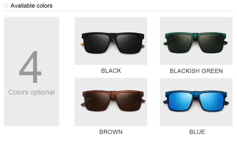 Men's Square Sunglasses – Green Frame & Brown Lens