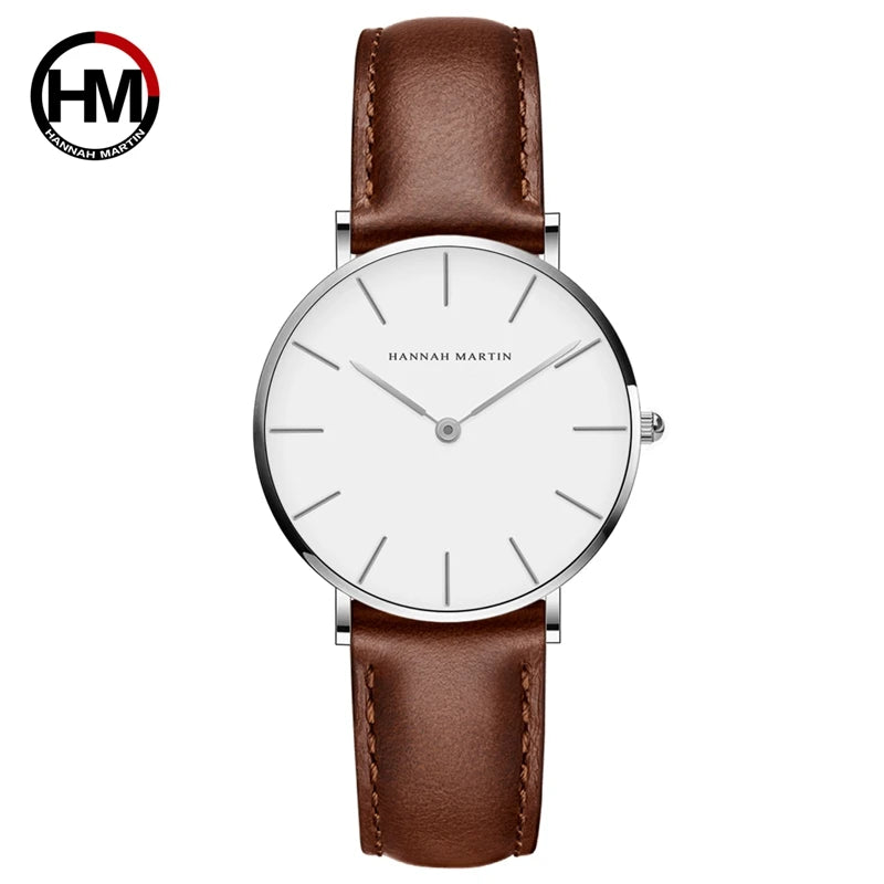 HANNAH MARTIN Brand Japan Quartz Movement Men Waterproof Wrist Watches Fashion Luxury Ultra Thin Nylon Creative Ladies Watches