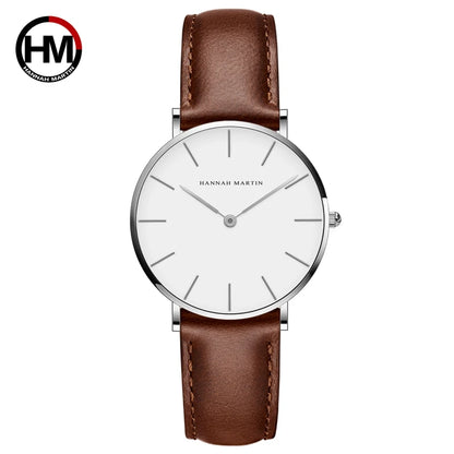 HANNAH MARTIN Brand Japan Quartz Movement Men Waterproof Wrist Watches Fashion Luxury Ultra Thin Nylon Creative Ladies Watches