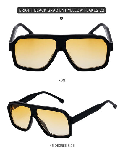 Men's Square Sunglasses – Brown Lens & Black Frame