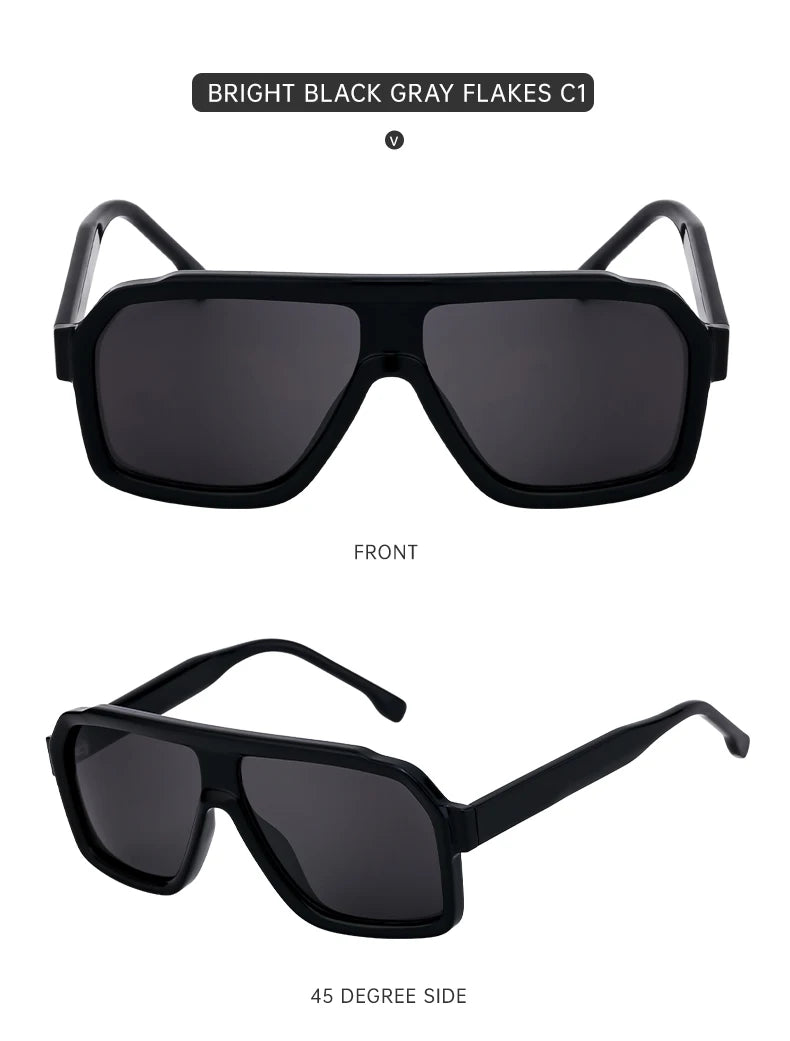 Men's Square Sunglasses – Brown Lens & Black Frame