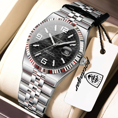Men's Luxury Watch – Blue Dial and Two-Tone Metal Bracelet