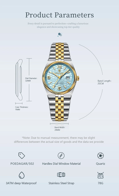 Men's Luxury Watch – Blue Dial and Two-Tone Metal Bracelet