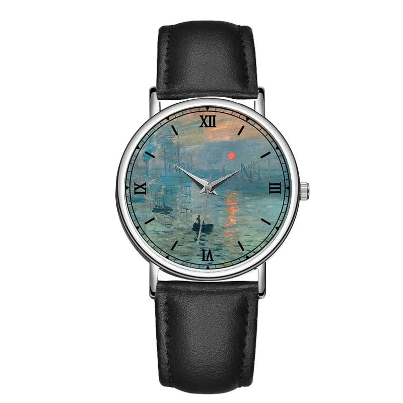 Classic Men's Watch – Blue Dial and Black Leather Strap