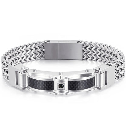 Luxury Bracelet for Men Gold Color 12MM Wide Stainless Steel Square Franco Link Chain Men's Wrist Bracelets With Magnet Clasp
