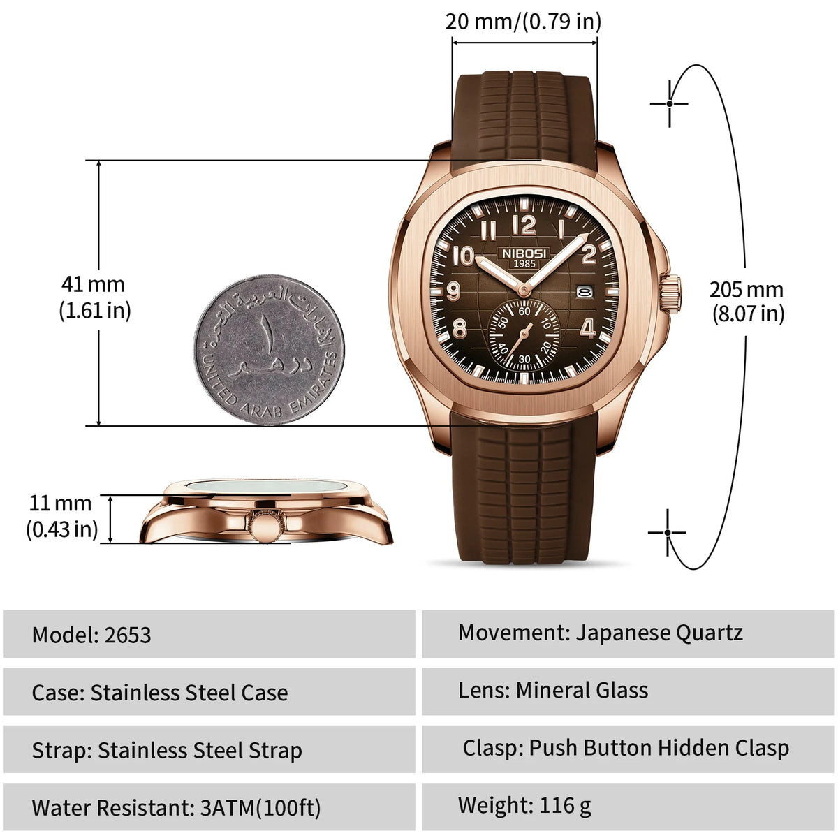 Men's Sport Watch – Black Dial & Black Strap