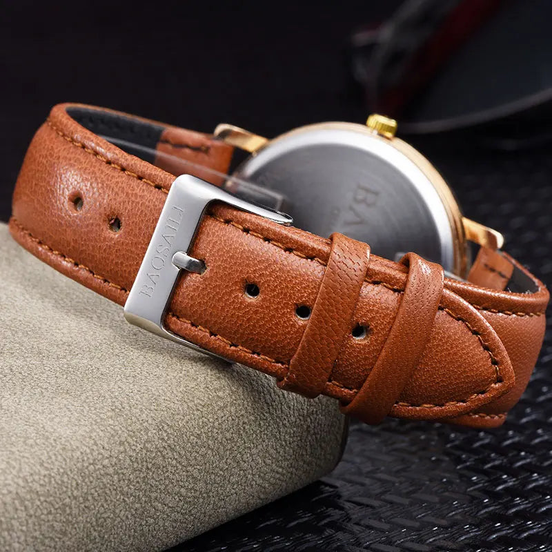 Classic Men's Watch – Blue Dial and Black Leather Strap