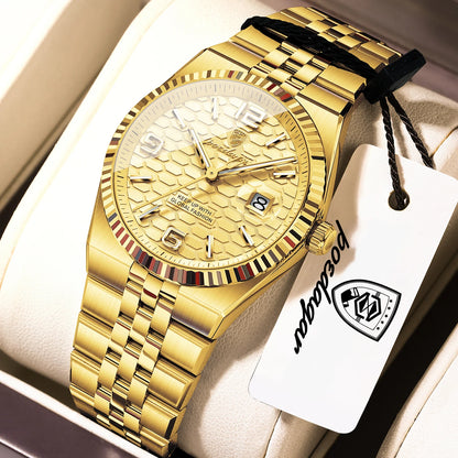 Men's Luxury Watch – Blue Dial and Two-Tone Metal Bracelet