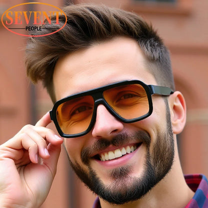 Men's Square Sunglasses – Brown Lens & Black Frame