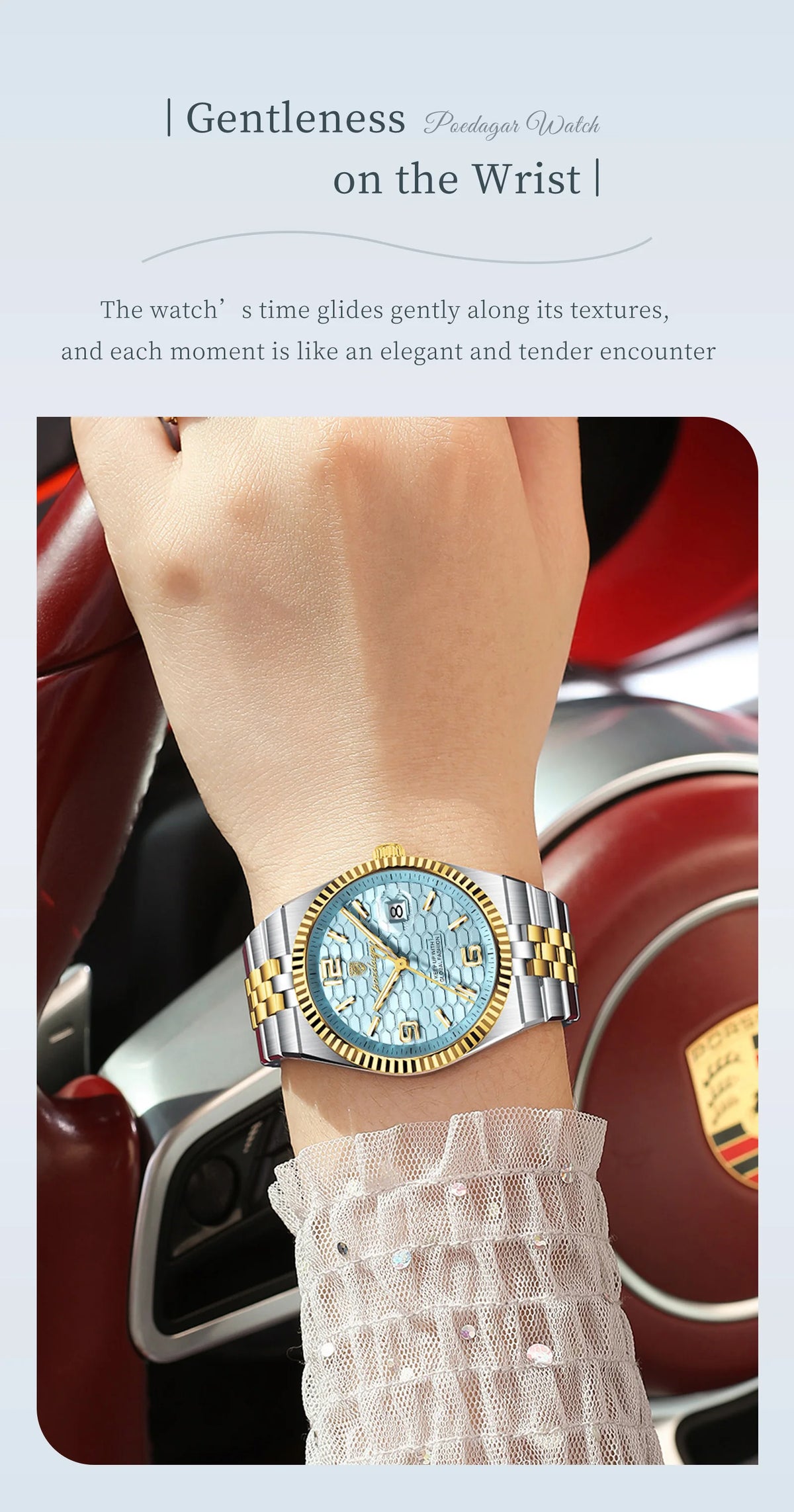 Men's Luxury Watch – Blue Dial and Two-Tone Metal Bracelet