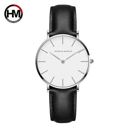 HANNAH MARTIN Brand Japan Quartz Movement Men Waterproof Wrist Watches Fashion Luxury Ultra Thin Nylon Creative Ladies Watches